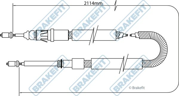 Apec Handbrake Cable Left Rear fits Peugeot 307 2002-2009 1.4 1.6 2.0