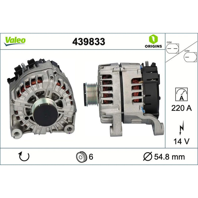Valeo Car Alternator 12V 439833