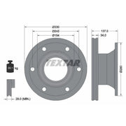 Textar 2 x Internally Vented Brake Discs 93192200 OE 5010422263