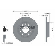 Textar 2 x Solid Rear Brake Discs 92106303