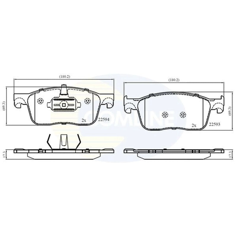 Comline 4 x Front Brake Pad Set CBP02354