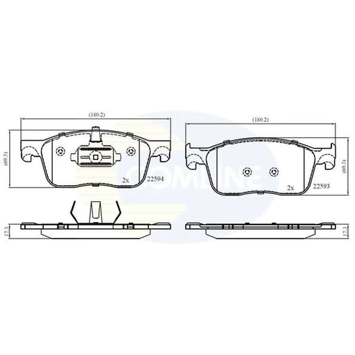 Comline 4 x Front Brake Pad Set CBP02354