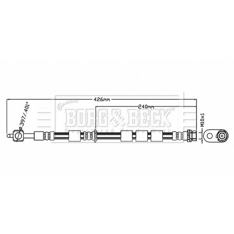Borg & Beck Brake Hydraulic Hose Line Front Right BBH8880