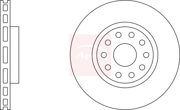 Apec 2 x Brake Disc Set Vented