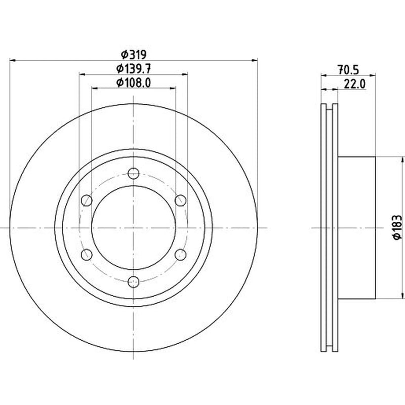DON 2 x Internally Vented Front Brake Discs PCD16122