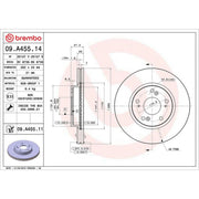 Brembo 2 x Internally Vented Front Brake Discs 09.A455.11