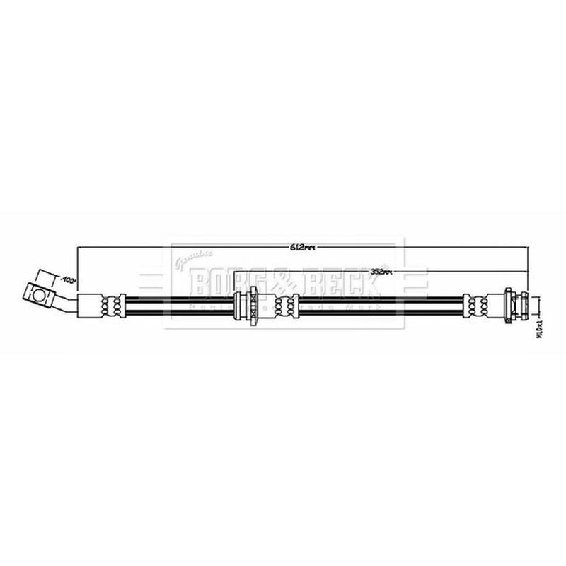 Borg & Beck Brake Hydraulic Hose Line Front Right BBH8889