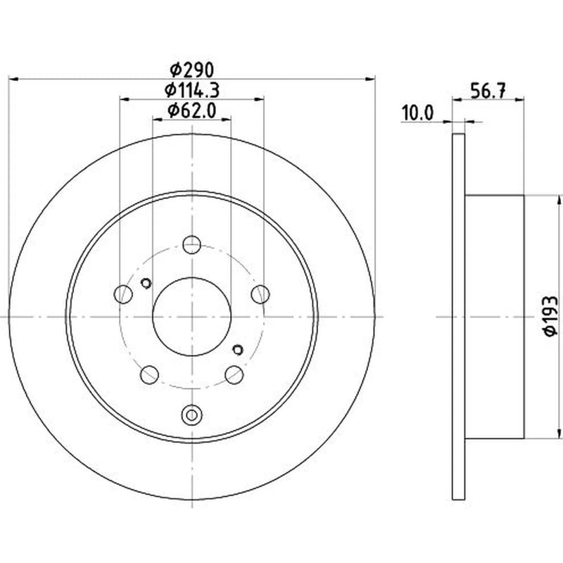 DON 2 x Solid Rear Brake Discs PCD20932