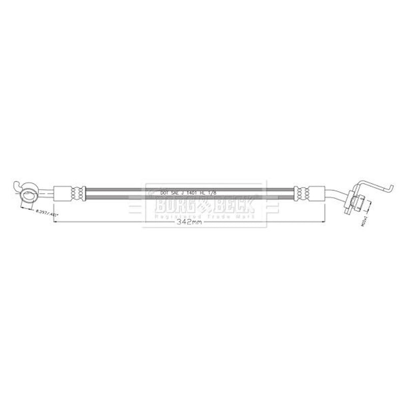 Borg & Beck Brake Hydraulic Hose Line Rear Right BBH8930