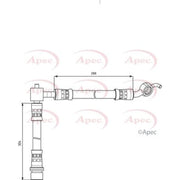 Apec Brake Hydraulic Hose Line Rear Left HOS4086