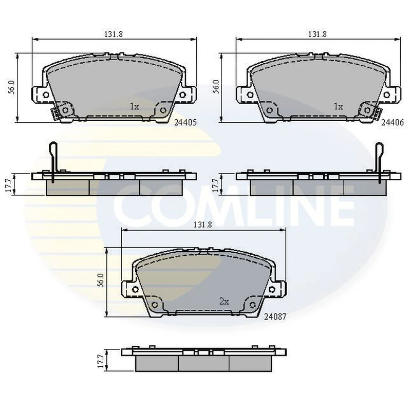 Comline 4 x Front Brake Pad Set CBP31586