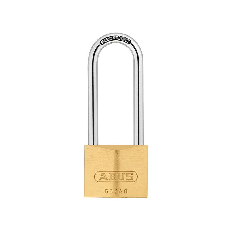 ABUS Mechanical 65/40mm Brass Padlock 63mm Long Shackle - 10004778-01