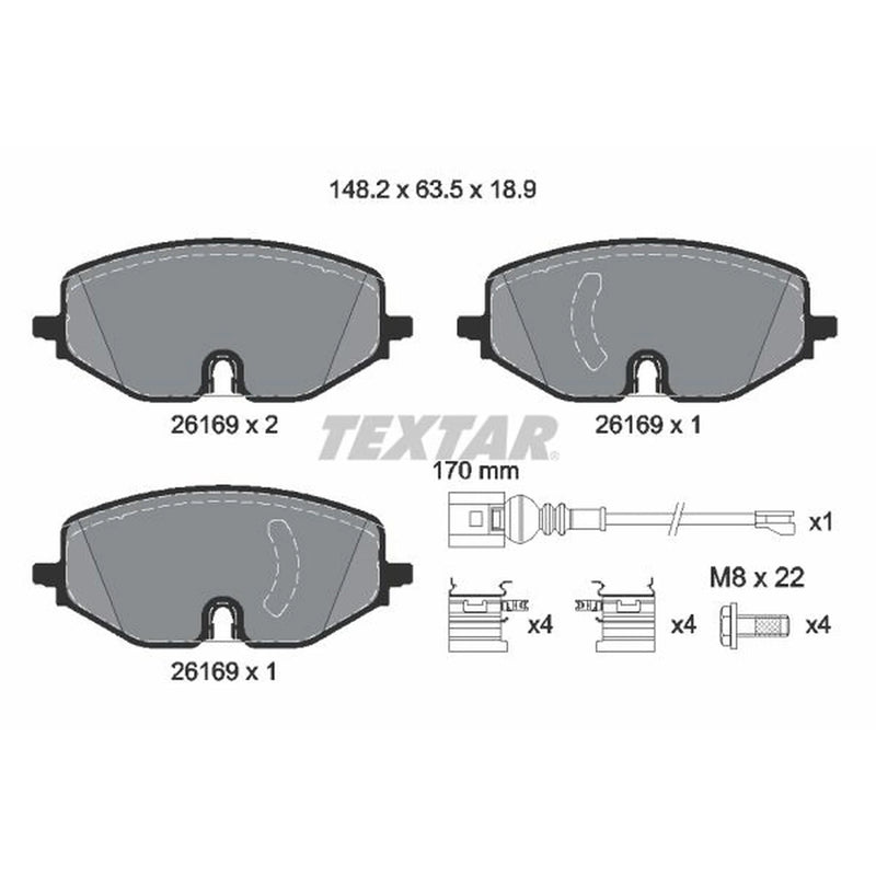 Textar Front Brake Pad Set 2616901