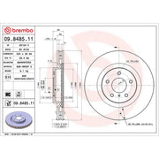 Brembo 2 x Internally Vented Front Brake Discs 09.8485.11