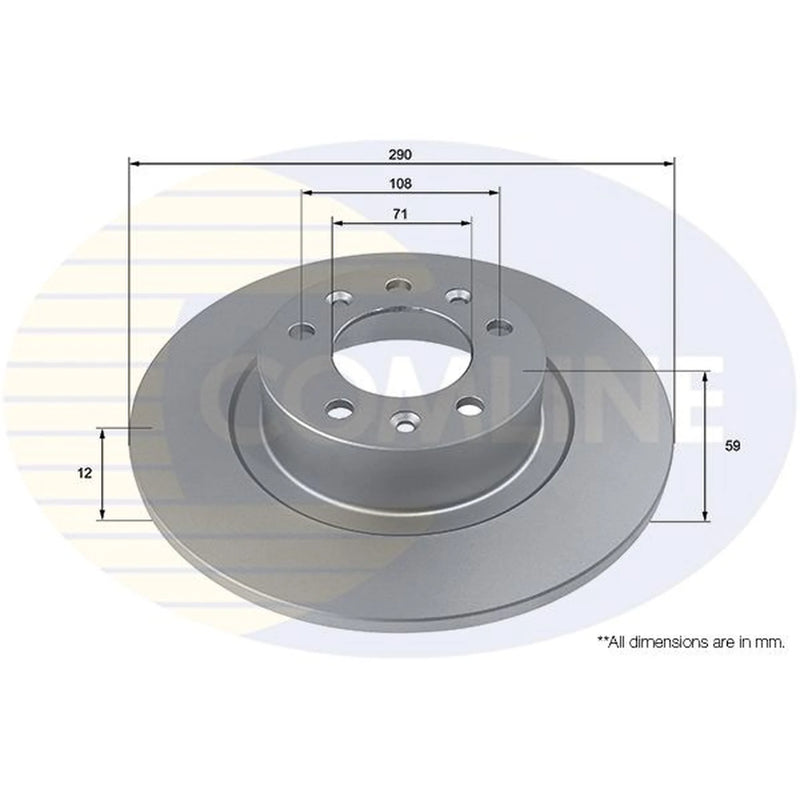 Comline 2 x Solid Rear Brake Discs ADC2980