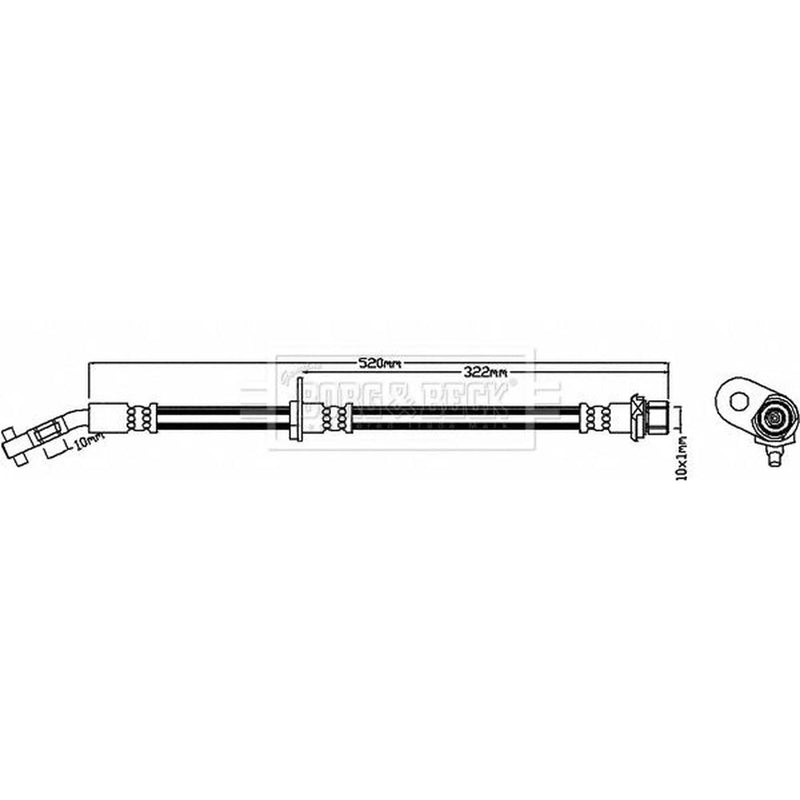 Borg & Beck Brake Hydraulic Hose Line Right BBH7978