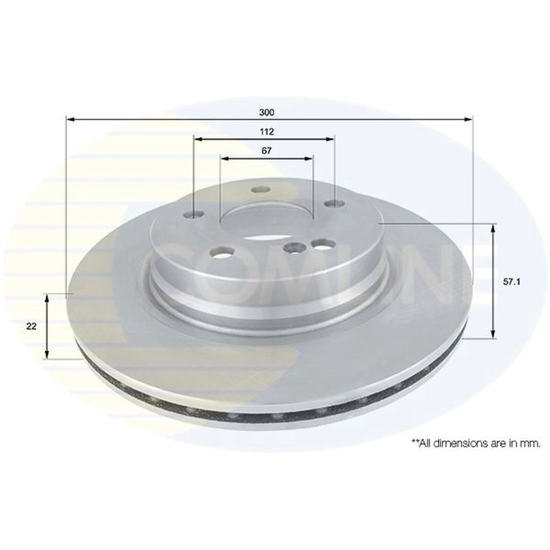 Comline 2 x Internally Vented Rear Brake Discs ADC1658V