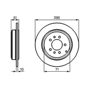 Bosch 2 x Solid Rear Brake Discs 0 986 478 733