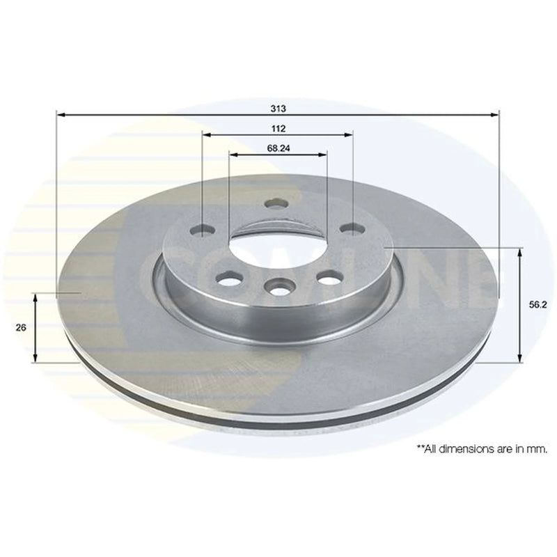 Comline 2 x Internally Vented Front Brake Discs ADC1441V