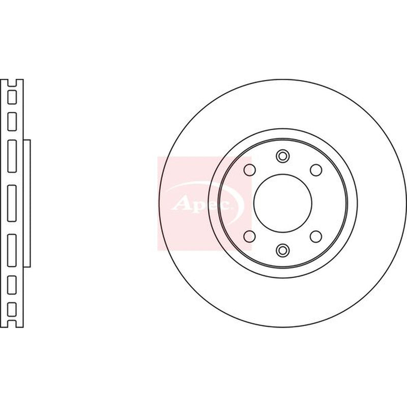 Apec 2 x Vented Front Brake Discs DSK2175
