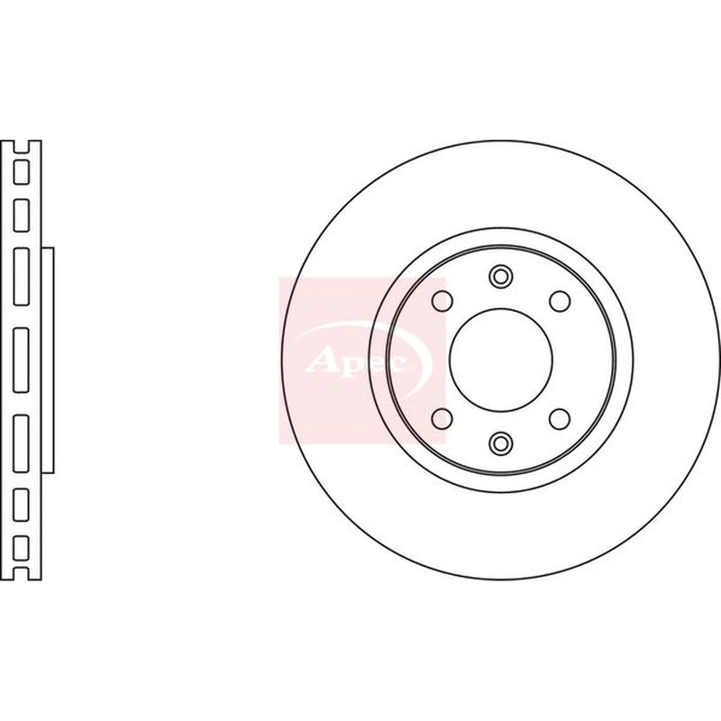 Apec 2 x Vented Front Brake Discs DSK2175