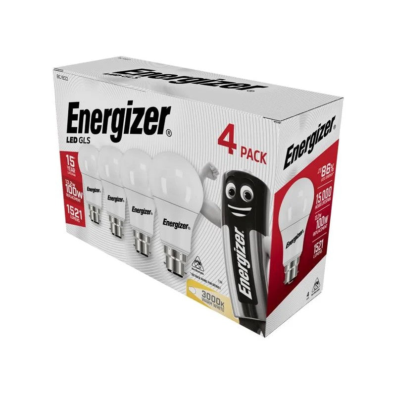 Energizer® LED BC (B22) Opal GLS Non-Dimmable Bulb, Warm White 1521 Im 13.2W