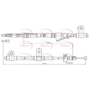 Apec Handbrake Cable Left Rear CAB1792