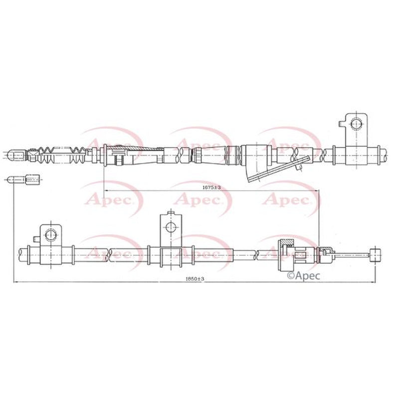 Apec Handbrake Cable Left Rear CAB1792