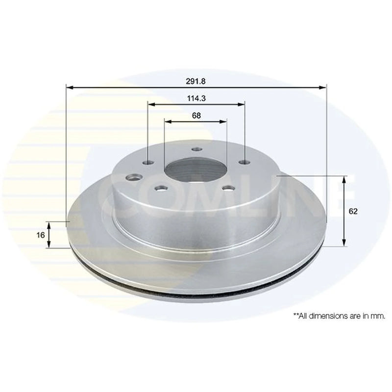 Comline 2 x Internally Vented Rear Brake Discs ADC0272V