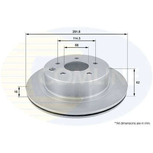 Comline 2 x Internally Vented Rear Brake Discs ADC0272V