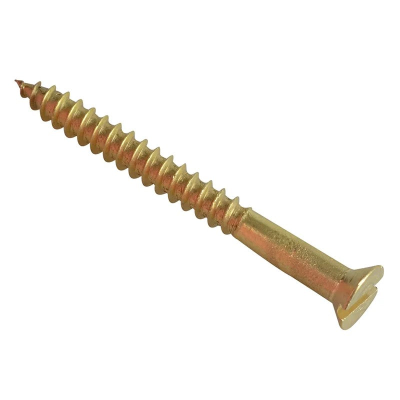 ForgeFix Wood Screw Slotted CSK Brass 1.1/2in x 6 ForgePack 12 - FPCSK1126BR