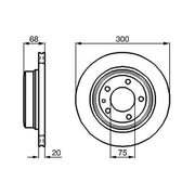 Bosch 2 x Vented Rear Brake Discs 0 986 478 320