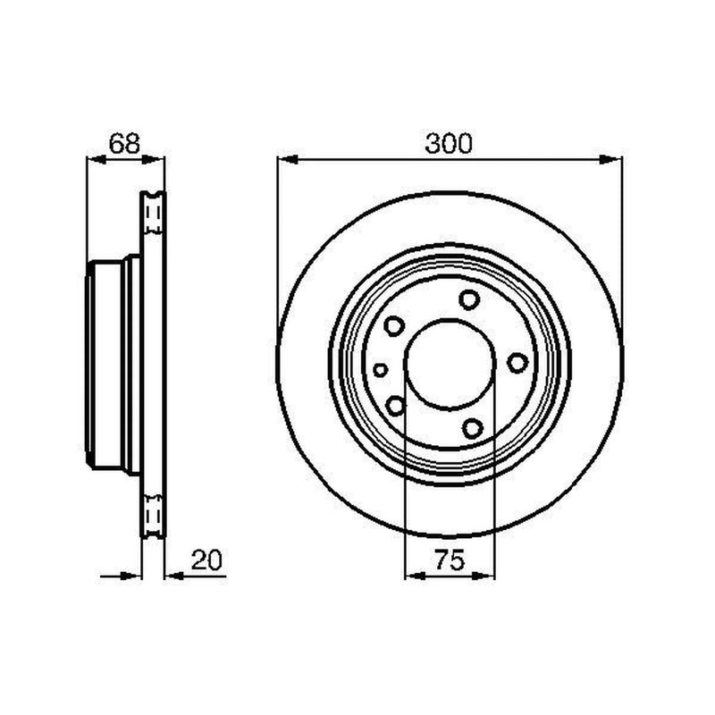 Bosch 2 x Vented Rear Brake Discs 0 986 478 320
