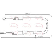 Apec Handbrake Cable Left Rear CAB1292