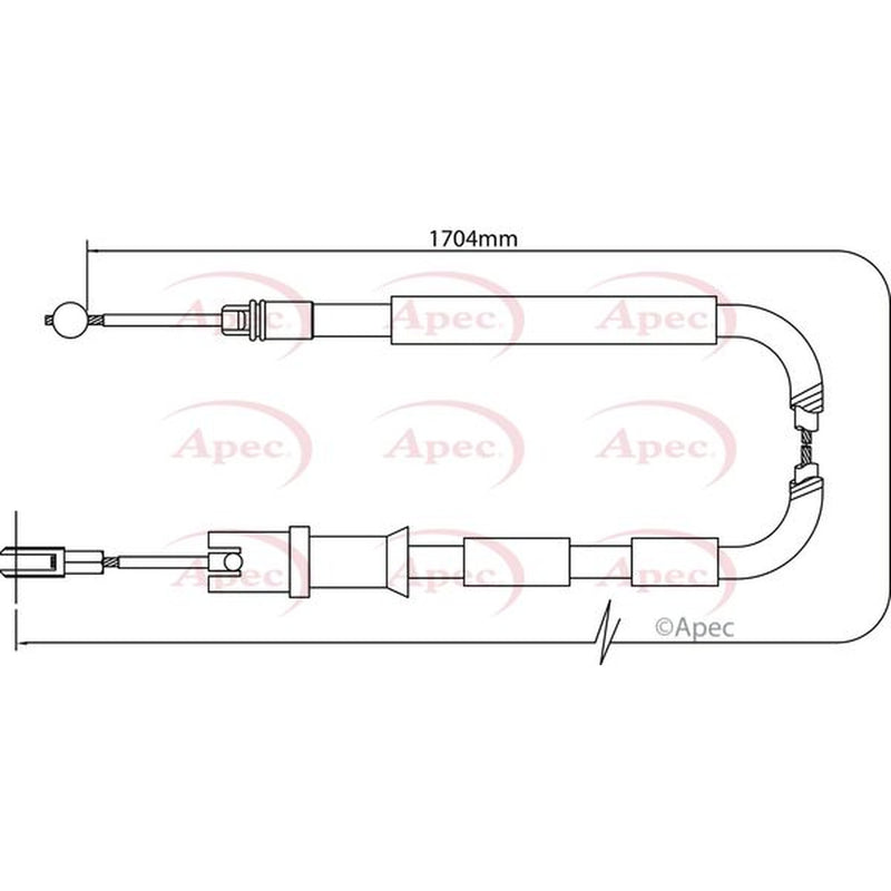 Apec Handbrake Cable Left Rear CAB1292