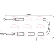Apec Handbrake Cable Left Rear CAB1292