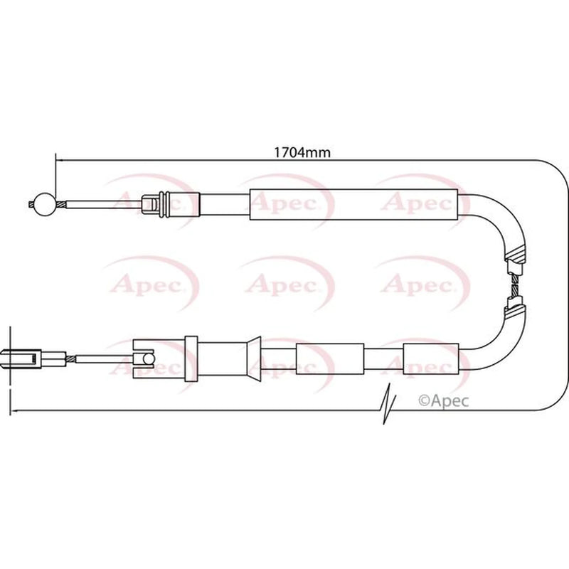 Apec Handbrake Cable Left Rear CAB1292