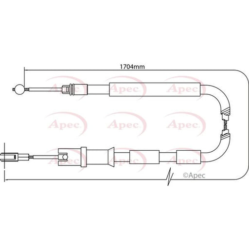 Apec Handbrake Cable Left Rear CAB1292