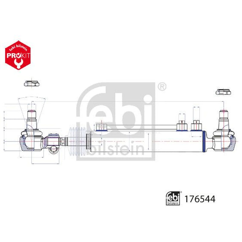 Febi Power Steering Slave Cylinder Rear 176544
