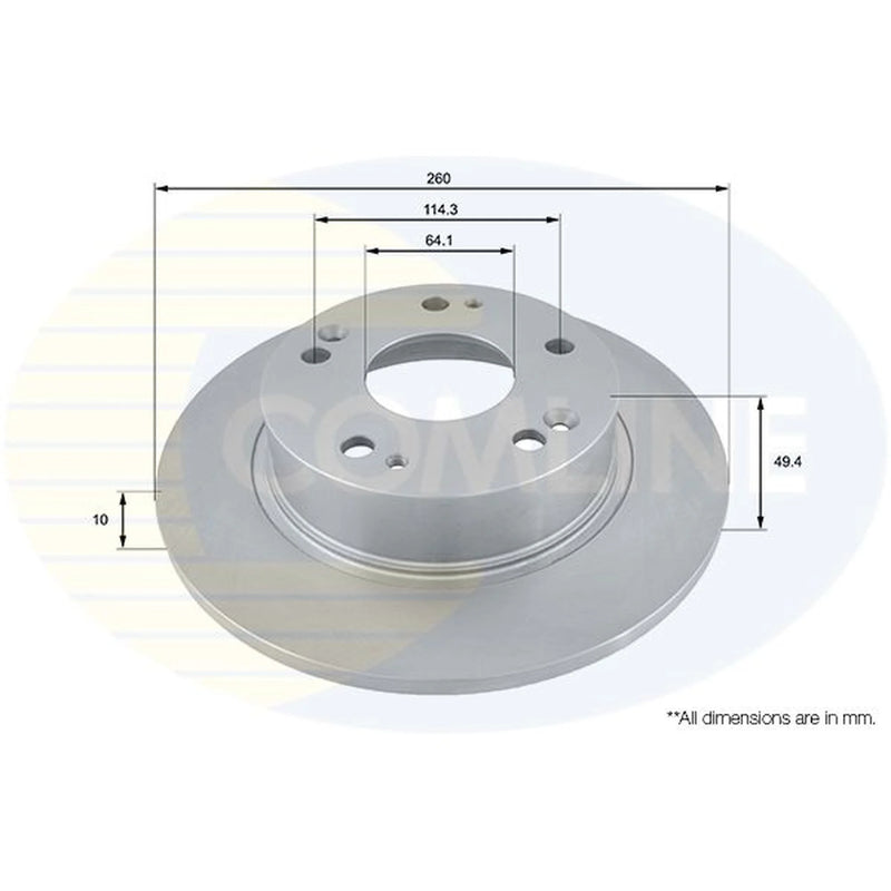 Comline 2 x Solid Rear Brake Discs ADC0549