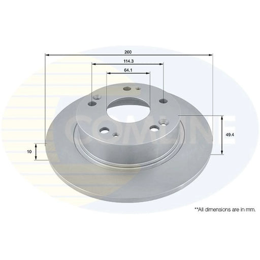 Comline 2 x Solid Rear Brake Discs ADC0549