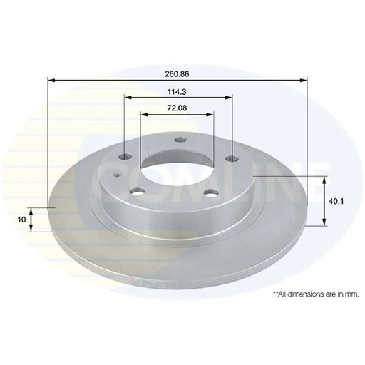 Comline 2 x Solid Rear Brake Discs ADC0421