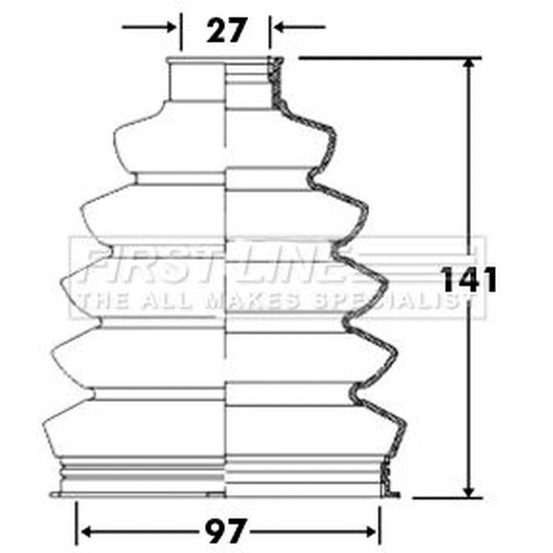 First Line Drive Shaft Bellow Kit Front Left Thermoplast FCB2372