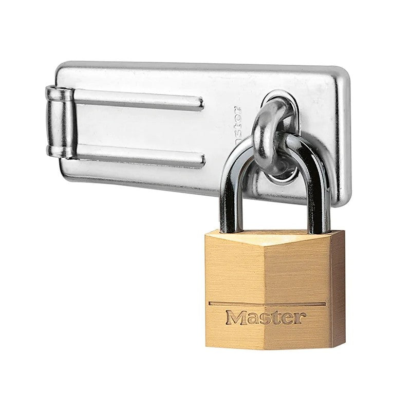 Master Lock Hasp 89mm + Solid Brass Padlock 40mm - 140703EURD