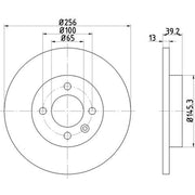 DON 2 x Solid Front Brake Discs PCD11682
