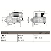 Denso Starter Motor 12V 1.4kW 9 Teeth DSN3099
