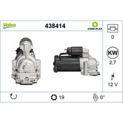 Valeo Starter Motor 12V 2.2kW 19 Teeth 438414