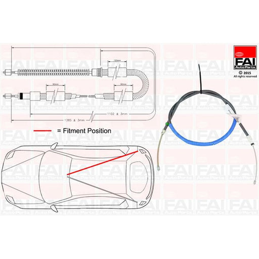 FAI Handbrake Cable Right Rear FBC0124