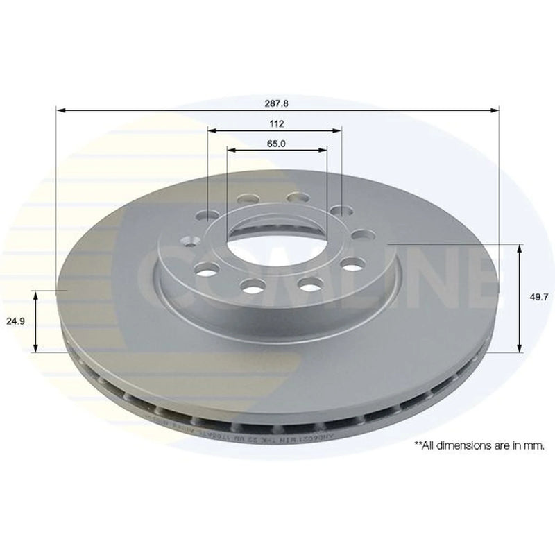 Comline 2 x Front Brake Discs ADC1455V
