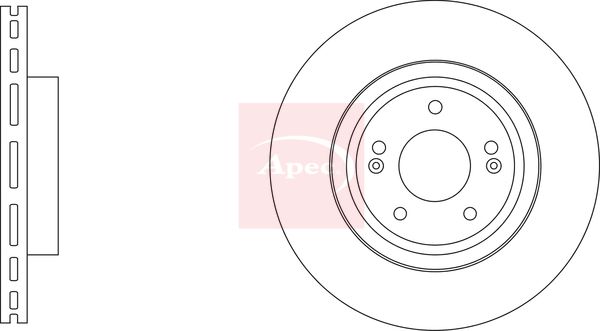Apec 2 x Brake Disc Set Vented
